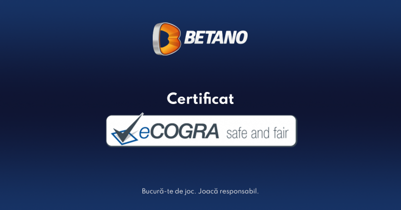 Certificat eCOGRA pentru Betano