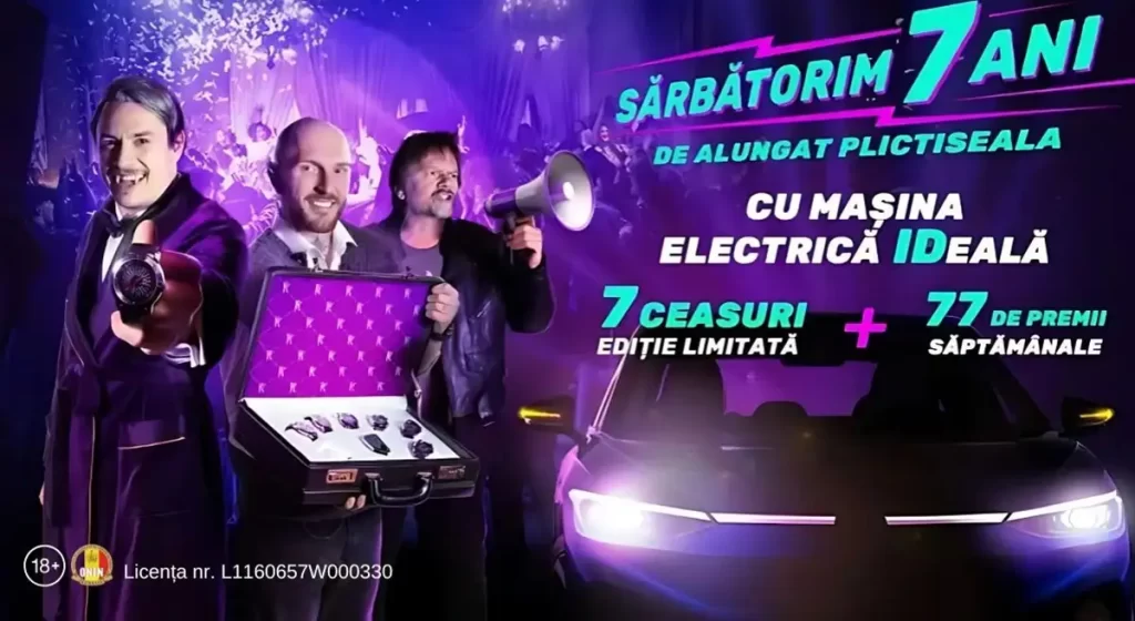 O mașină electrică și 7 ceasuri elvețiene ediție limitată, printre premiile promoției 7 ani de Vlad Cazino