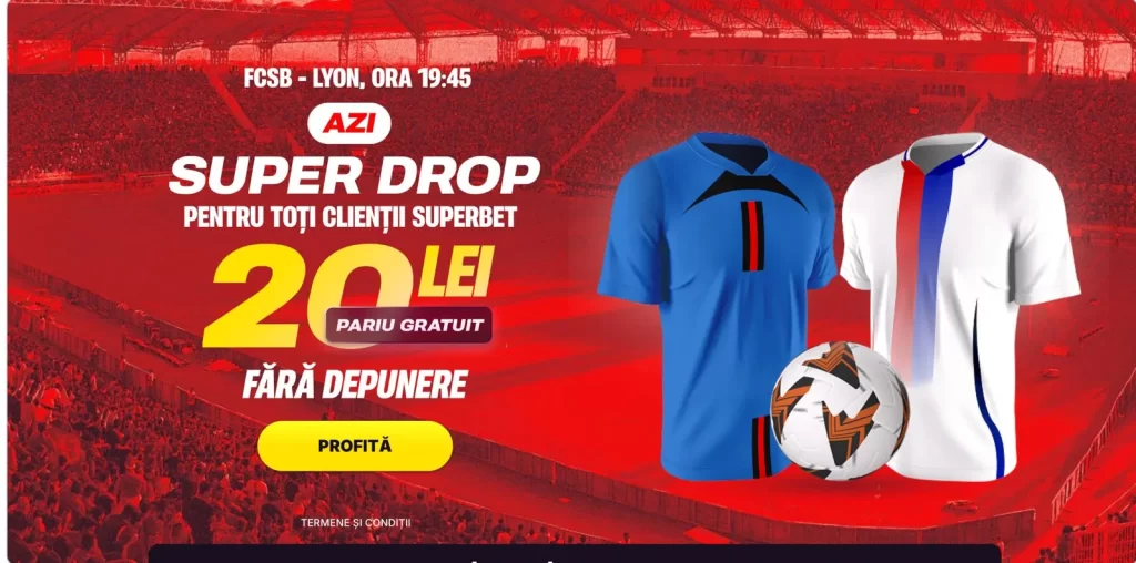 20 RON Bonus Fără Depunere pentru toate conturile Superbet