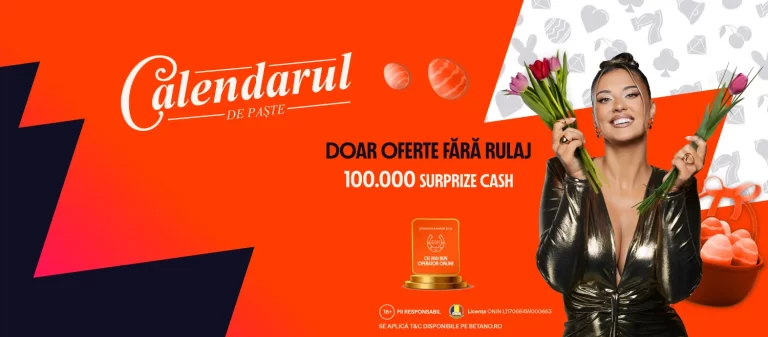 Astăzi poți câștiga 10 Jetoane de Aur în Calendarul de Paște Betano