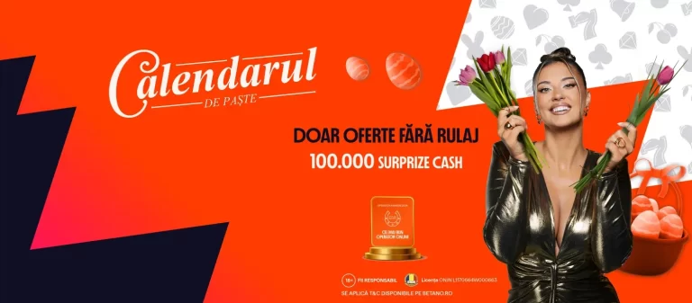 Astăzi te așteaptă 50 Rotiri Gratuite Fără Rulaj în Calendarul de Paște Betano