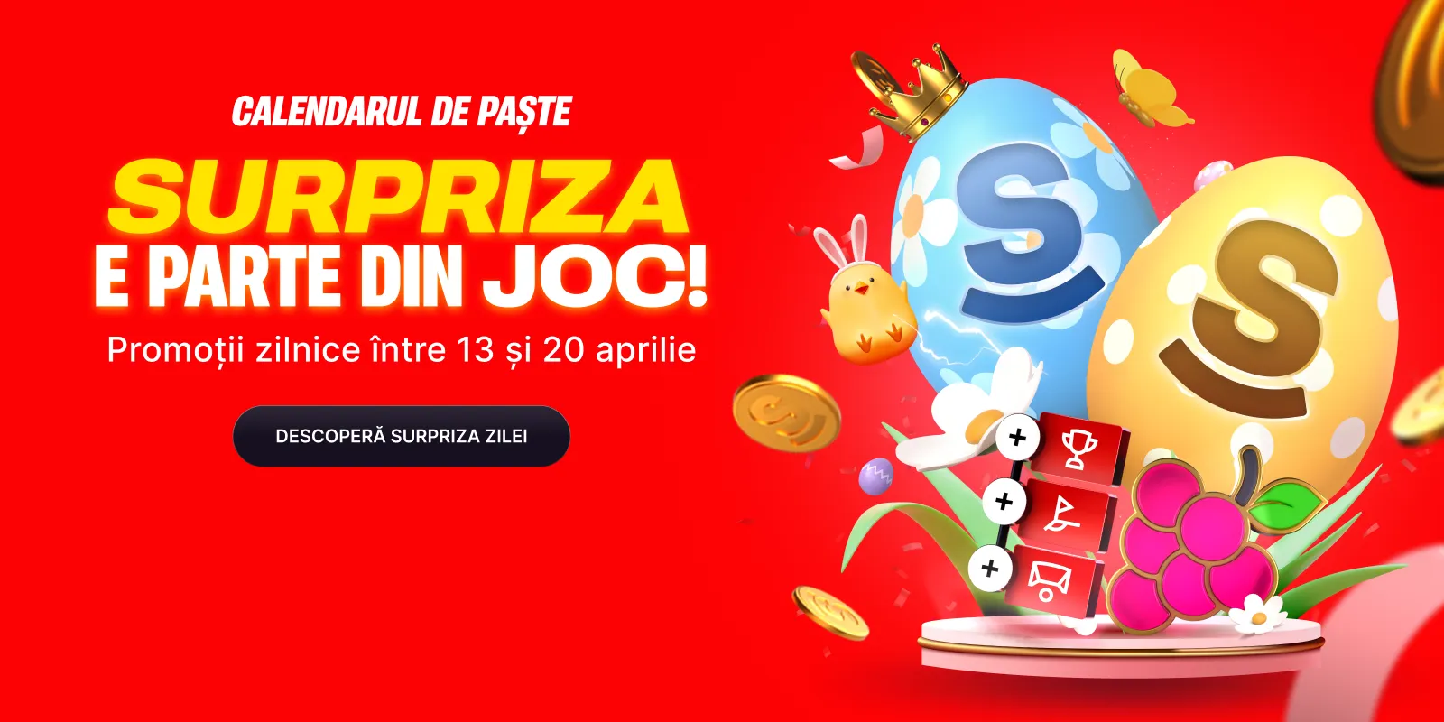 Până pe 20 aprilie, te așteaptă surprize zilnice în Calendarul de Paște Superbet